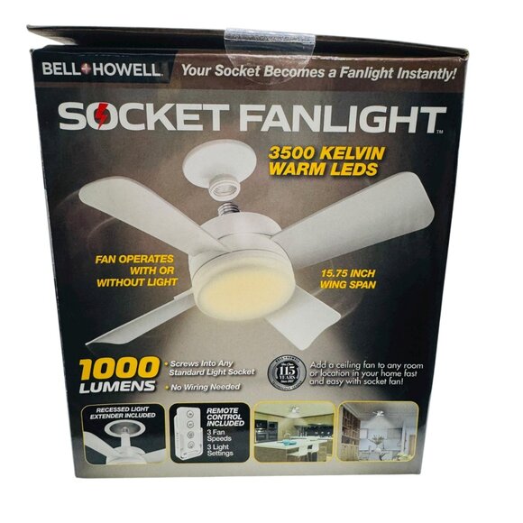 Bell & Howell Socket Fanlight With Remote Control Included - Picture 5 of 6